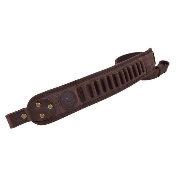 Leather Canvas Rifle Sling with Shell Slots Strap Hunting for .38 .30/30 .357 Ammo