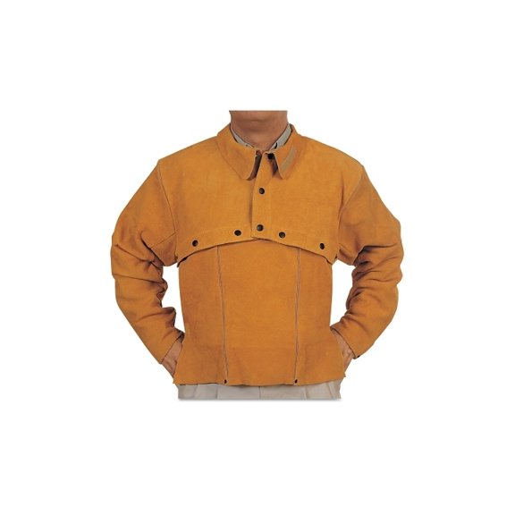 Leather Cape Sleeves, Snaps Closure, 2X-Large, Golden Brown