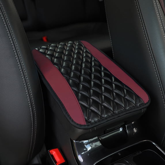 Leather Car Armrest Box Cover Universal Center Console Cushion Pad Protector Soft Waterproof Interior Accessory for Car SUV Truck