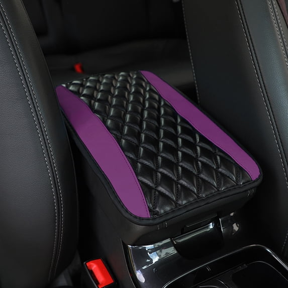 Leather Car Armrest Box Mat Universal, Soft Microfiber Center Console Cover with Non-Slip Sponge Backing, Protects Against Spills Scratches and Pet Claws for SUV Truck and Sedan Interiors