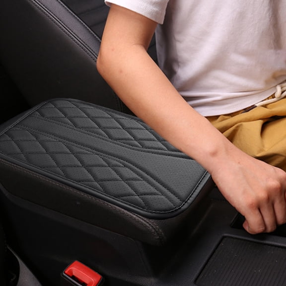 Car Center Console Armrest Cushion Pad, Vehicle Middle Box Foam Armrest Cover, Arm Rest Organizer Storage Pouch for Truck SUV Sedan