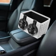 thumbnail image 1 of Leather Car Cup Holder Expander & Organizer, 7.5x 5.5 inch Foldable Drink Holder with Storage Box for Center Console, Armrest Tray for Phone, Keys, Tissue, Universal Fit for Cars, SUVs, Trucks, 1 of 3