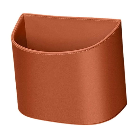 Leather Car Door Organizer, Hanging Multifunctional Storage Box with Wide Mouth for Cup Holder, Trash Bin, Phone & Sunglasses 