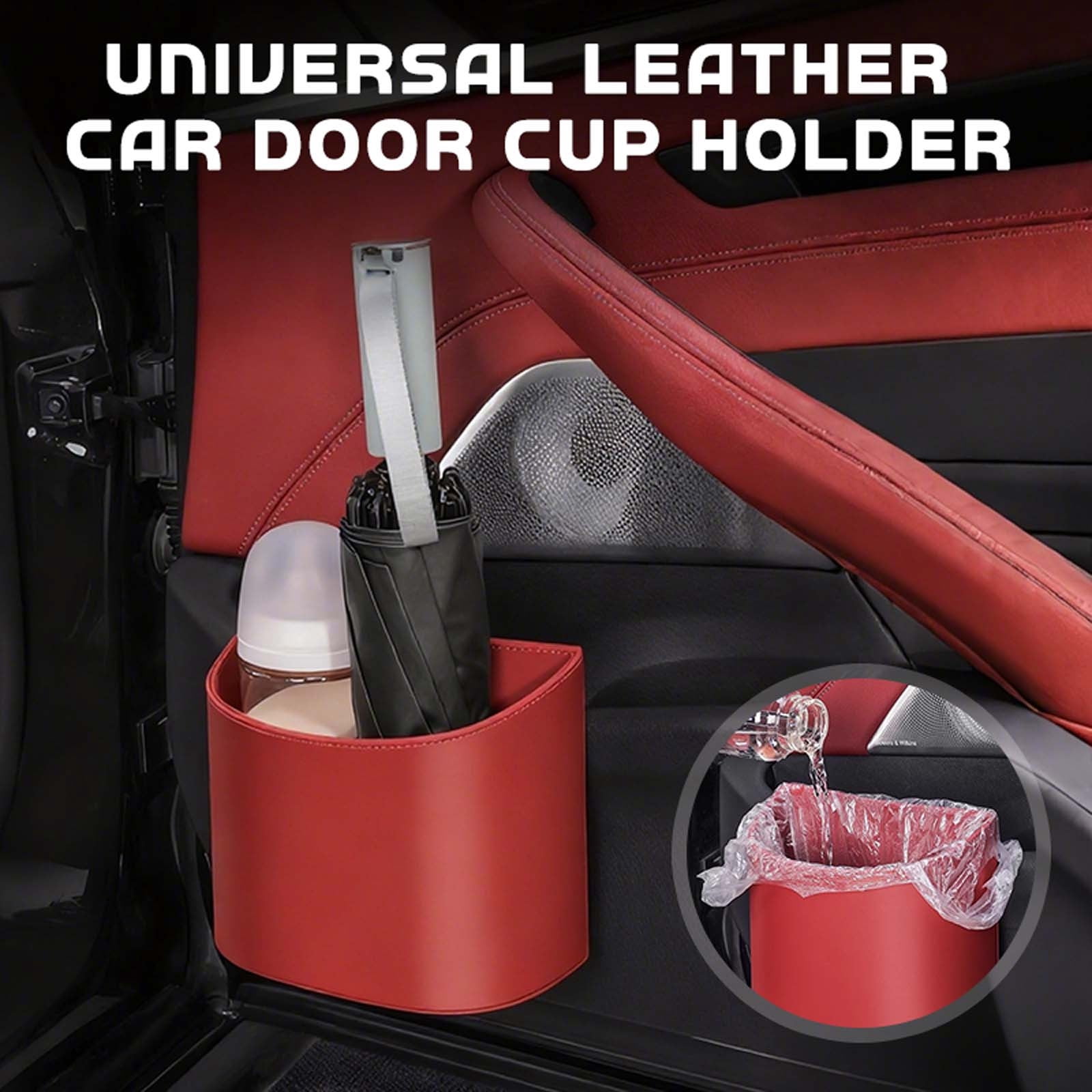 Leather Car Door Storage Box with Multi-functional Design for Cup ...