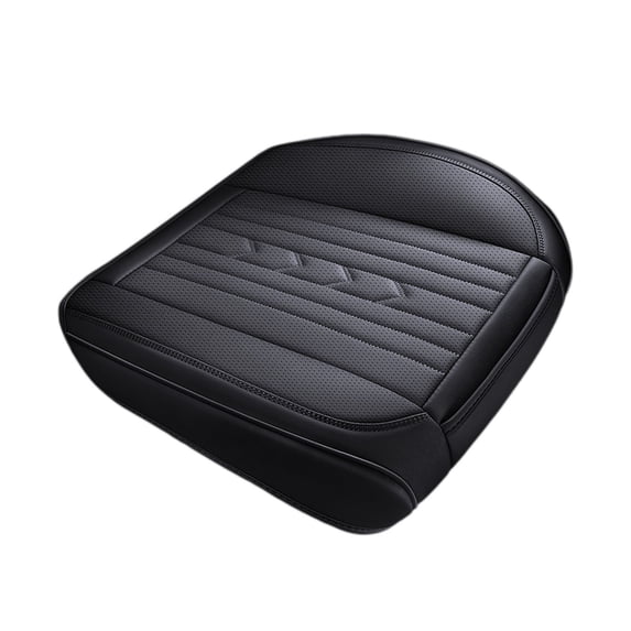 Leather Car Front Bottom Seat Cover, Anti-Slip & Full Wrap Driver Vehicle Seat Bottom Cushion Pad, Breathable Comfortable Automotive Chair Protector, Universal Fit