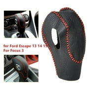 Leather Car Gear Shift Knob Cover Protector For Ford Escape 13 14 15 Focus 3