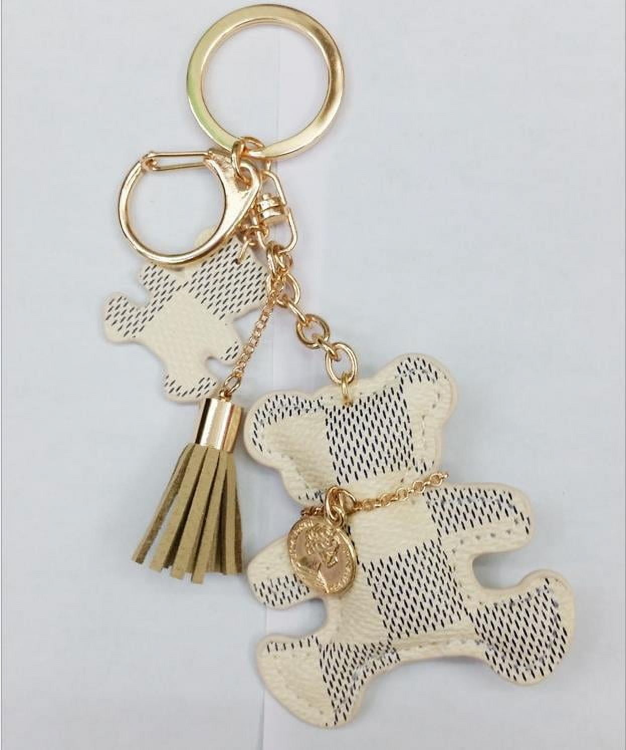 Leather Car Key Chain, Bear Key Ring for Women, European and American Trend, Personality Bear Creative Pendant, Gift Idea