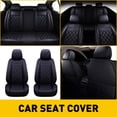 thumbnail image 1 of Leather Car Seat Cover 5 Seats for Chevy Silverado GMC Sierra 1500 2500HD 3500HD 2007-2022 Full Set Cushion Seat Covers for Cars Durable Waterproof, Black, 1 of 10