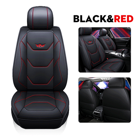 Leather Car Seat Cover, Universal Fit for Car/SUV/Truck/Auto Faux Leatherette Automotive Vehicle Cushion Covers Interior Accessories 1PC, Red