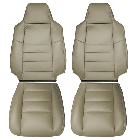 Leather Car Seat Covers Brown Microfiber for Ford F250 F350 2002-2007 Protects Seats Easy to Clean