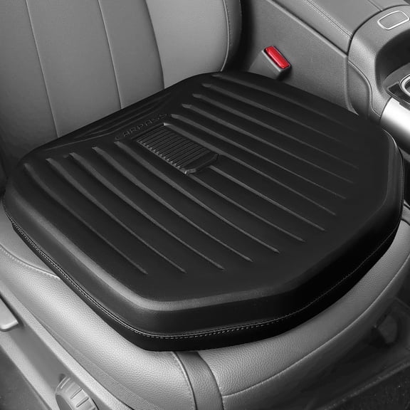 Leather Car Seat Cushion, Comfortable Memory Foam Seat Cushions for Driving Waterproof Adult Booster Seat Cushion for Cars, Truck Driver Automotive SUV Office Chair, Hand-held, 3 Inches Black
