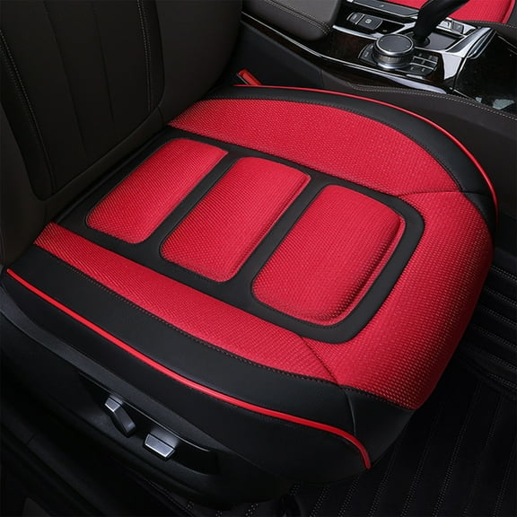 Leather Car Seat Cushion, Fully Enclosed Breathable Cover, All-Season Comfort Mat, Anti-Slip Design, Universal Fit Auto Accessories, Driving Support Pad
