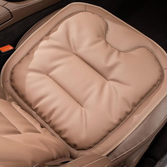 Leather Car Seat Cushion with Memory Foam for Auto and Truck Seats, Breathable Non-Slip Chair Pad