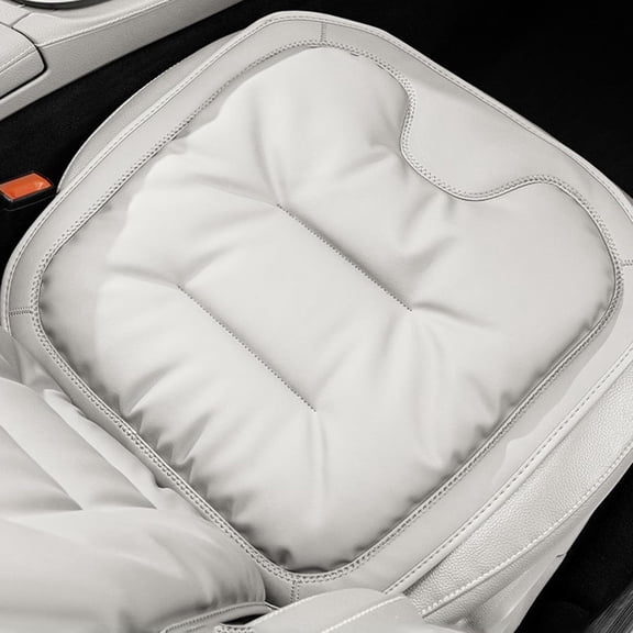 Leather Car Seat Cushion with Memory Foam for Auto and Truck Seats, Breathable Non-Slip Chair Pad