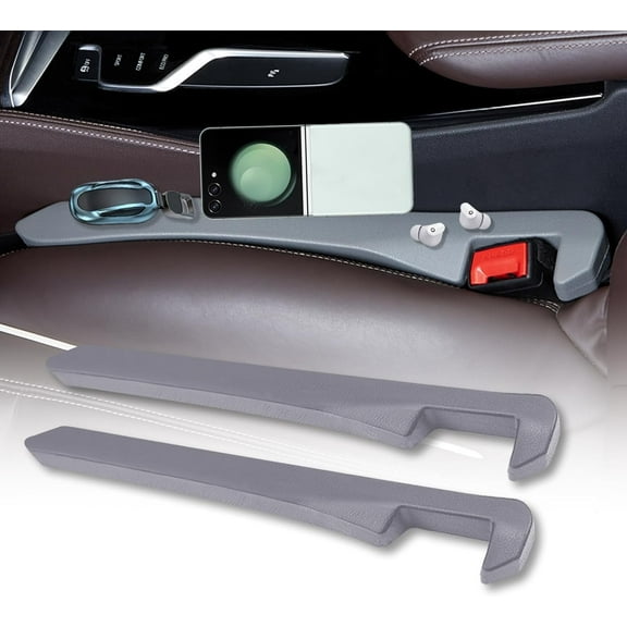Leather Car Seat Gap Filler 2 Packs, Seat Crevice Blocker Between Seat and Center Console for Car Truck SUV, Stop Things from Dropping, Universal Car Essentials Interior Accessories