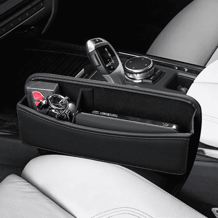 Leather Car Seat Gap Filler Organizer, Car Side Seat Storage Pocket, Universal Fit for Car Blocker Between Seats Gap Filler