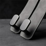 Leather Car Seat Headrest Double Hooks Organizer | Durable Leather & Metal Bag Holder | Car Seat Back Phone Mount | Space Saving Purse Hook for Wallets Bags 2 P