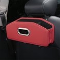 thumbnail image 1 of Leather Car Seat Organizer with Cup Holder & Paper Towel Case - Hangable Storage Box for Car Backseat, Interior Decoration Accessory, 14.17x6.29x3.54in, 1 of 6