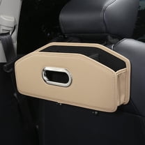 Leather Car Seat Organizer with Cup Holder & Paper Towel Case - Hangable Storage Box for Car Backseat, Interior Decoration Accessory, 14.17x6.29x3.54in