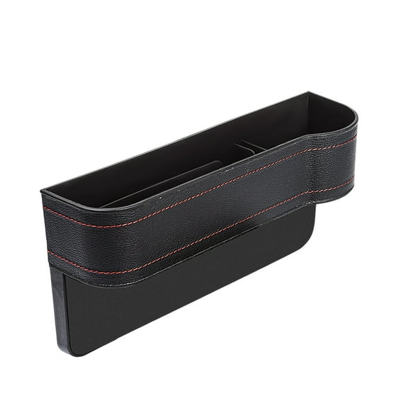 Leather Car Seat Organizer Multifunctional Front Seat Storage with Cup Holder for Phone Sunglasses Drink Universal Fit