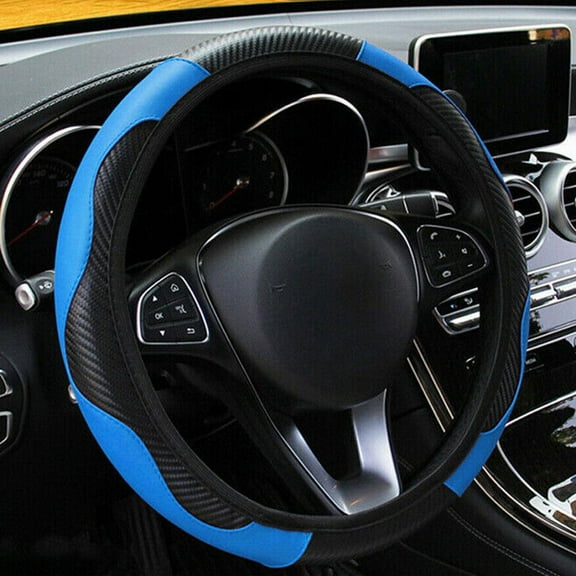 Leather Car Steering Wheel Cover Anti-slip Accessories 38CM/15inch>`~✨ F8V2