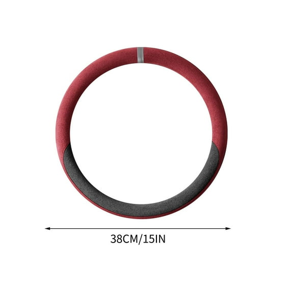 Leather Car Steering Wheel Cover, Non-Slip Car Wheel Cover Protector Breathable Microfiber Leather Universal Fit for Cars