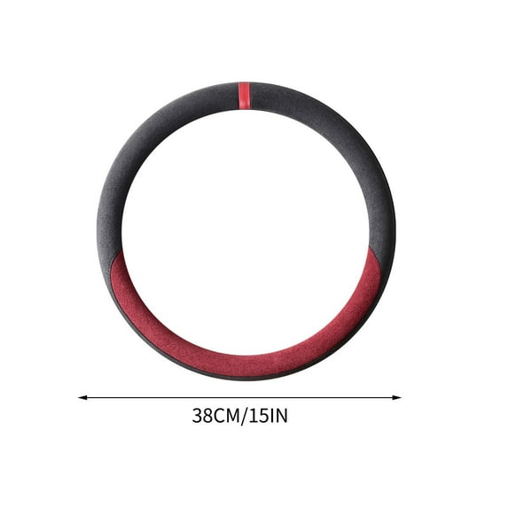 Leather Car Steering Wheel Cover, Non-Slip Car Wheel Cover Protector Breathable Microfiber Leather Universal Fit for Cars