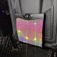 thumbnail image 1 of Leather Car Storage Bag - Hanging Folding Trash Can with Artificial Diamonds - Rear Shelf Box for Car Chairs, 1 of 14