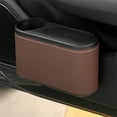 thumbnail image 1 of Leather Car Trash Can with Leak-Proof Lining, Door-Mounted Garbage Bin with Clasp – Large Capacity, Spill-Resistant Storage for Bottles, Umbrellas, Snacks in SUV Sedan Front or Rear, 1 of 8