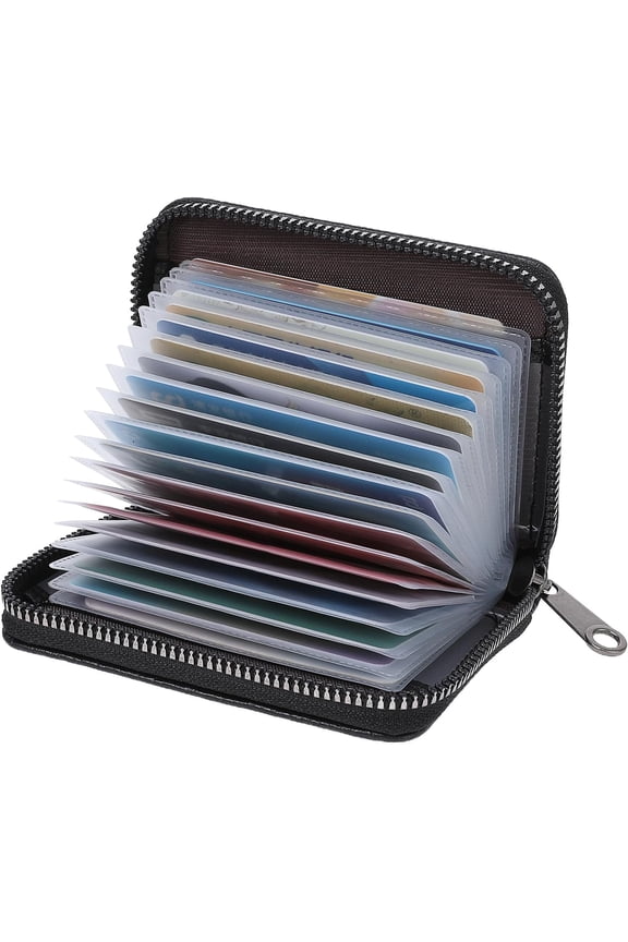 Leather Card Holder - Genuine Leather Credit Card Wallet