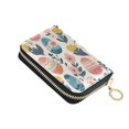 thumbnail image 1 of Leather Card Holder Wallet with Zipper RFID Blocking 9 Card Slots 2 Coin Pockets Compact Pocket Size Happy Easter Eggs, 1 of 7