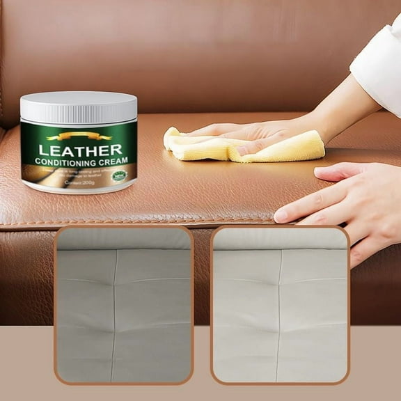 Leather Care Cleaner & Conditioner | Multipurpose Leather Refurbishing Agent for Furniture, Car Seats, Sofas, Apparel | Restores Shine & Prevents Cracks | For Genuine, Faux, Bonded, Vinyl | Includes