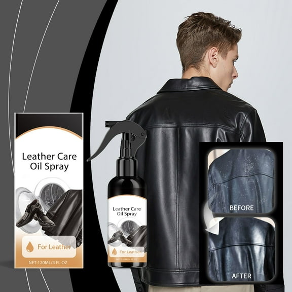 Leather Care Oil Spray, Conditioner for Leather Sofa, Boots, Shoes, Bags, Nourishes & Protects to Prevent Cracking, Restores Shine, 120mL