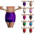 thumbnail image 1 of Leather Cargo Skirt for Women Y2k Metallic Shiny Low Waist Rave Bodycon Mini Skirt with Pockets, 1 of 5