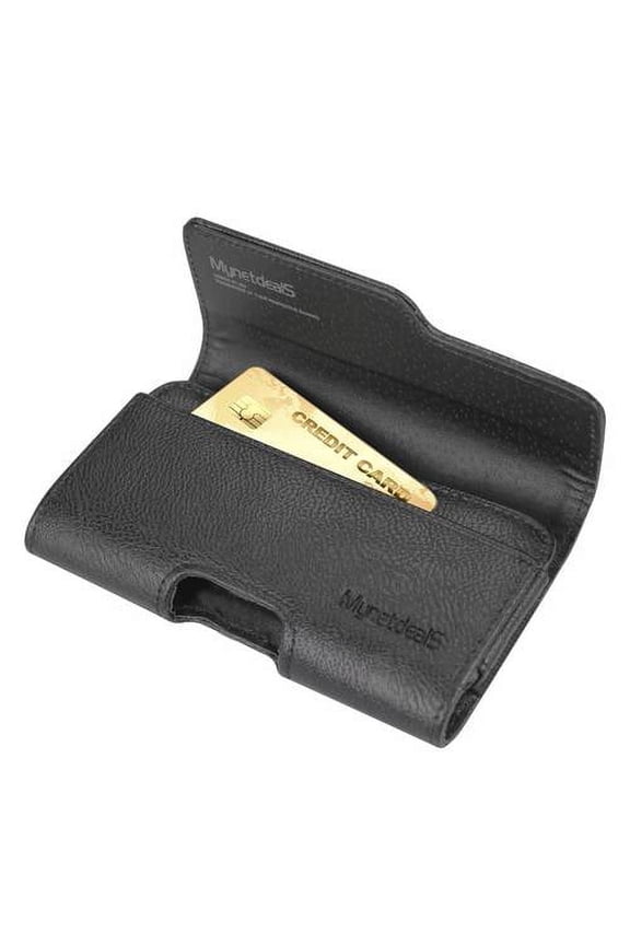 Leather Carrying Case Pouch Holster Wallet for HTC One M9 Prime Camera Edition - w/ Card Holder, Belt Clip, Belt Loops