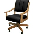 thumbnail image 1 of Leather Casa Solid Wood Dining Caster Chair - Black on Honey Frame, 1 of 3