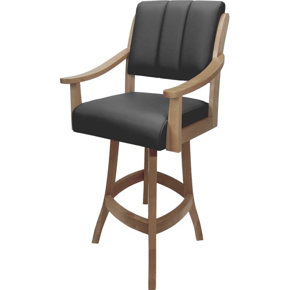 Leather Casa Counter Solid Wood Bar Stool 26" Seat - Gray on Cashew