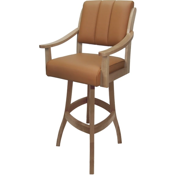 Leather Casa Extra Tall Solid Wood Bar Stool 34" Seat - Brown on Cashew