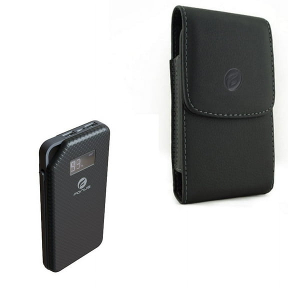 Leather Case Belt Clip w 10000mAh Power Bank for Google Pixel 5a 5G/4a 5G Phones - Holster Cover, Charger Portable B4V Compatible With Pixel 5a 5G/4a 5G Models