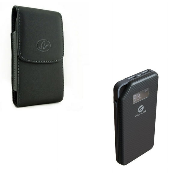 Leather Case Belt Clip w 10000mAh Power Bank for OnePlus 9 Phone - Holster Cover Pouch, Charger Portable Backup K4P for OnePlus 9