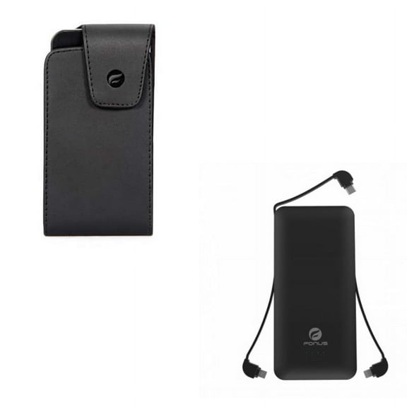 Leather Case Belt Clip w Charger 10000mAh Power Bank for Google Pixel 4a Phones - Swivel Holster, Backup Battery Portable D1K Compatible With Pixel 4a Models