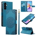 thumbnail image 1 of Leather Case For Samsung Galaxy A37 5G 6.7",Embossed Totem Wallet With Card Holder,Wristband, Shockproof Kickstand Magnetic Cover,Blue,For Galaxy A37 5G, 1 of 6