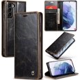 thumbnail image 1 of Leather Case for Samsung Galaxy S24 Plus Card Slot Folio Flip Wallet Case for Samsung Galaxy S24 Plus Premium PU Magnetic Kickstand Cover Soft TPU Inner Case Brown, 1 of 7