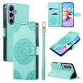 thumbnail image 1 of Leather Case For Samsung Galaxy S25 Plus 5G / Galaxy S24 Plus 5G 6.7",Embossed Totem Wallet With Card Holder,Wristband, Shockproof Kickstand Magnetic Cover,LightGreen, 1 of 6
