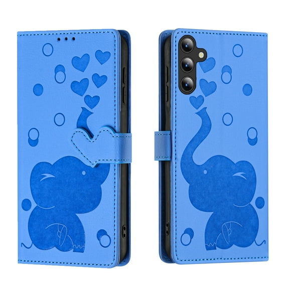 Leather Case for Samsung Galaxy A16 , Premium PU Leather Embossed Elephant Stand/Cover/Wallet/Flip Case