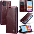 thumbnail image 1 of Leather Case for iPhone 11 Card Slot Folio Flip Wallet Case for iPhone 11 Premium PU Magnetic Kickstand Cover Soft TPU Inner Case Red, 1 of 14
