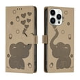 thumbnail image 1 of Leather Case for iPhone 13 Pro Max ,Premium PU Leather Embossed Elephant Stand/Cover/Wallet/Flip Case, 1 of 10