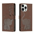 thumbnail image 1 of Leather Case for iPhone 16 Pro ,Premium PU Leather Embossed Elephant Stand/Cover/Wallet/Flip Case, 1 of 10