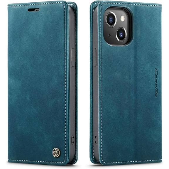 Leather Case for iPhone 15 Case Wallet, for iPhone 15 Wallet Case Book Folding Flip Folio Case with Magnetic Kickstand Card Slots Protective Cover for iPhone 15, Blue