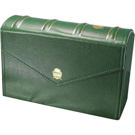 Leather Cash Collection Storage Box: PMG Graded Banknote Holder, Currency Banknotes Collecting Holder, Currency Organizer Protective Case for Trading Cards Stamps Tickets (Green)